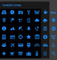 big travel tourism and weather icon set vector image