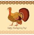 colorful turkey on yellow background vector image