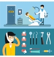 dentist doctors office and patient with toothache vector image