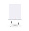 realistic blank flipchart with three legs vector image
