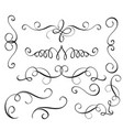 set art calligraphy flourish of vintage decorative vector image