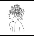 virgo horoscope sign girl with flower head woman vector image