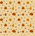 halloween pattern with pumpkins and leaves vector image