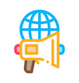 loudspeaker globe icon outline vector image vector image
