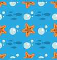 seamless fish and starfish pattern sea background vector image