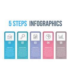 Infographic design with 5 step Royalty Free Vector Image