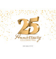 anniversary 25 gold 3d numbers vector image vector image