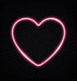 pink electric heart shape border on transparent vector image