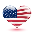 flag of the united states in the form of heart vector image vector image