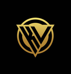 Kv logo monogram with triangle and hexagon modern Vector Image