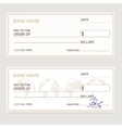 bank check template set vector image vector image