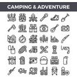 camping and outdoor adventure outline icons vector image