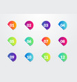 colorful round bullet points 1 to 12 vector image vector image