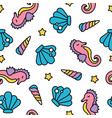 cute rainbow pastel seahorse sea seamless pattern vector image