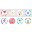 set of cute sweet bakery badge label vector image