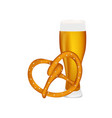 beer with pretzel at the festival oktoberfest vector image vector image