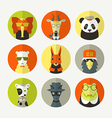 set of stylized animal avatar vector image