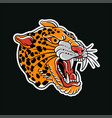 hand drawn of a leopard head traditional tattoo vector image