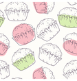 outline seamless pattern with muffins vector image vector image