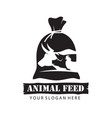 animals feed in sack vector image vector image