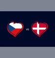 czech republic vs denmark flag emblems vector image vector image