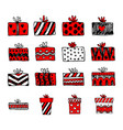hand drawn christmas gifts and boxes vector image