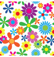 hippie flowers seamless pattern vector image vector image