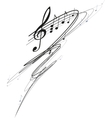 notes and treble clef vector image