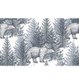seamless pattern with hand drawn bears vector image vector image