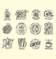 set coffee logos modern vintage elements vector image