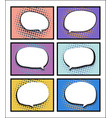 set comic book pop art with blank speech bubble vector image