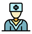 medical staff icon color outline vector image vector image