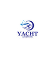 minimalist yacht adventure wave boat logo design vector image