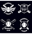 set of baseball sport badge logo design template vector image