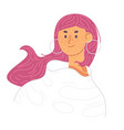 young woman with freckles loves herself character vector image