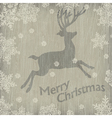 christmas deer with snowflakes on wood vector image vector image