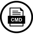 cmd file document icon vector image vector image