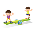 kids playing with the seesaw vector image