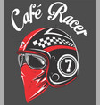 motorcycle rider helmetwith tex cafe racer hand vector image