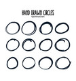 hand drawn circle lines sketch frames set vector image