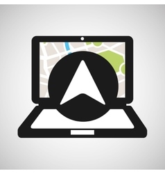Laptop map gps cursor Royalty Free Vector Image