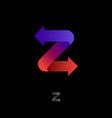 z logo ribbon with arrows monogram delivery logist vector image vector image