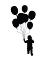 Child silhouette with balloon and father Vector Image