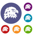 eagle icons set vector image