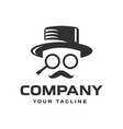 face of an old man wearing magnifying glasses vector image vector image