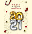 gold gel balloons numbers two thousand twenty one vector image vector image