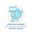 struck accident concept icon vector image vector image