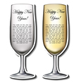 champagne glass shaped card vector image vector image