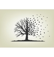dried tree with branches flying butterflies vector image