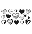 heart sketch grunge paintbrush logo vector image